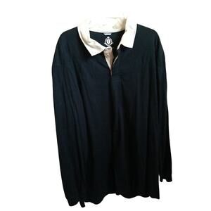 RTY Trademark Mens' Big and Tall Navy Polo style long sleeve shirt size 3XT